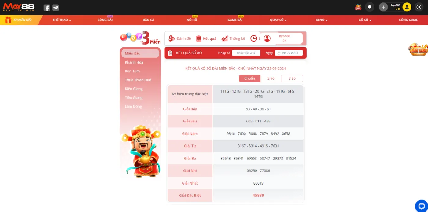 Xổ số 3 miền may88